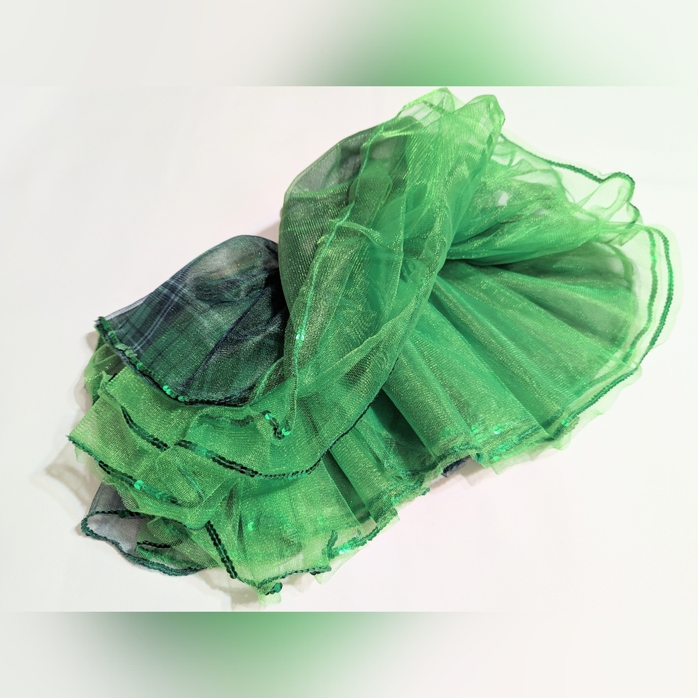 St. Patrick's Day Plaid Green Multilayered Tutu Skirt One Size - Picture 6 of 6